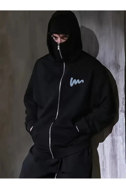 Snow Masked Ninja Unisex Sweatshirt Cardigan 2Strands Thick Fleece