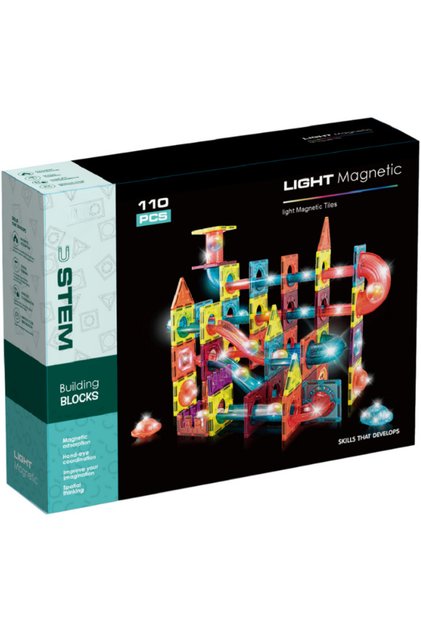 Labirintul meu magnetic cu lumini - 110 piese (7.5 cm)