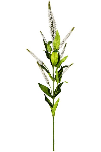 Yapay Lavanta Dalı, Yeşil-Beyaz - 71 cm