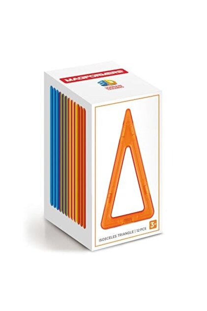 Set de construcții magnetic - Triunghi isoscel, 12 piese