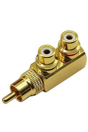 For-X Çevirici Jack Birleştirici Rca 2 Erkek 1 Dişi Metal Gold Xy
