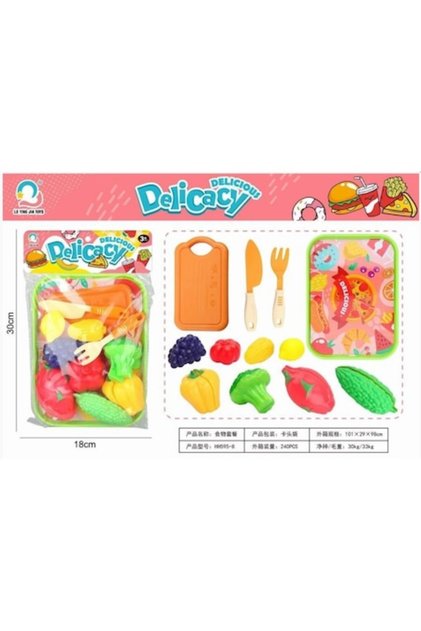 Set de jucării cu mâncare - Fructe și legume, plastic sigur, pentru vârste de 3+ ani