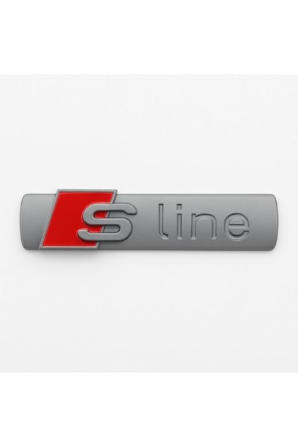 Έμβλημα αυτοκινήτου S Line, ματ γκρι και κόκκινο, 7 x 1,5 cm, αυτοκόλλητο, σπορ σχεδιασμός
