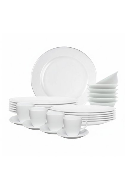 16 Pcs Opal ware Dinner Set 4 c Dinner plate 4 x Dessert plate 4 x Bowl 4 x Cup and saucer