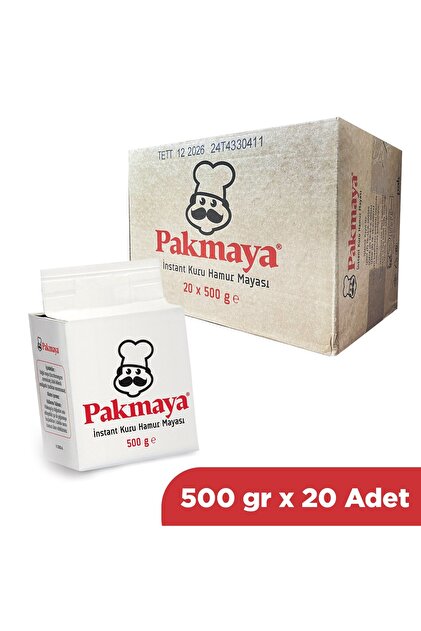 Pakmaya Instant Kuru Hamur Mayası 500 gr x 20 Adet (1 Koli