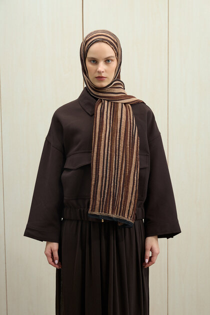 Ecru Dreams Muslin Shawl - Mocha