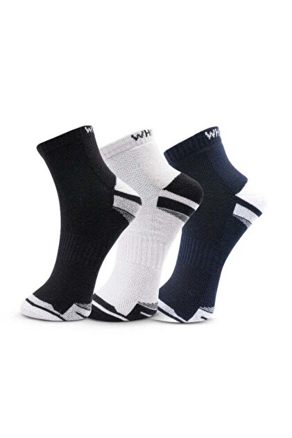 Ankle Socks 3 Pack – Half-Terry Men's Ankle Socks, Black, Grey, Blue