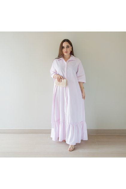 Ladies Casual Dress – Cotton Polyester Printed Maxi Wear