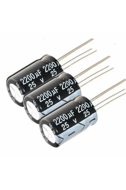 2200uF 25V KONDANSATÖR 16X20 7.5mm 105C 10 Adet (Pcs)