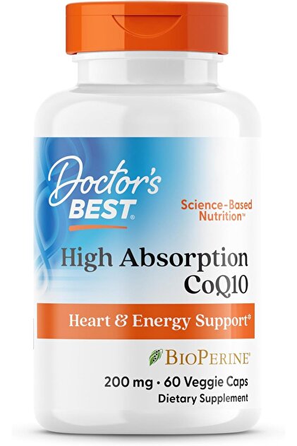 High Absorption CoQ10 with BioPerine Gluten Free Naturally Fermented Vegan, Energy Production 200 mg 60 Veggie Caps