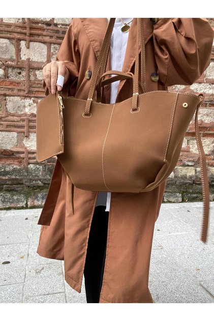 Suede Brown Women's Polen Hand and Shoulder Bag