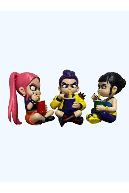 OEMPLUS Huntrix – Ramen Molası Üçlü Set | Zoey, Mira & Rumi Tarzı