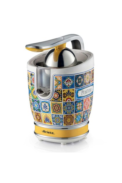 Presă de citrice Positano JUICER 0413/0P, 85W, Corp metalic, Silențios, 2 accesorii, Alb/Galben