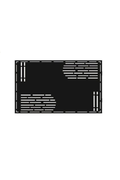 Panou gard din tablă perforată, tăiat cu laser CNC, 1680 x 840 mm, negru
