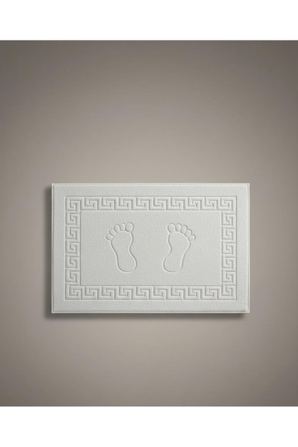 Foot Mat 100% Cotton | White-Cotton-Soft Texture-Patterned-Bathroom-Toilet