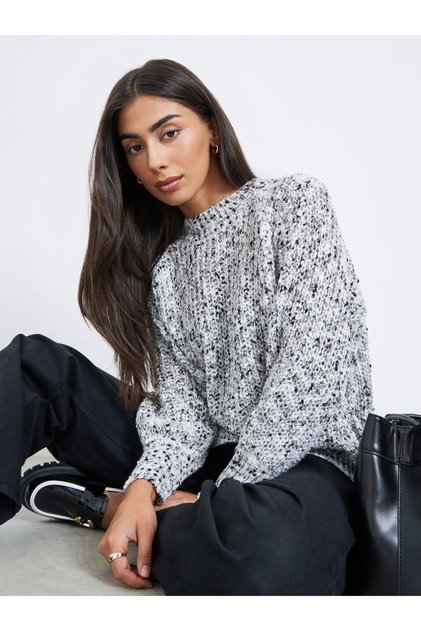 Regular Fit Multi Yarn Knit Sweater