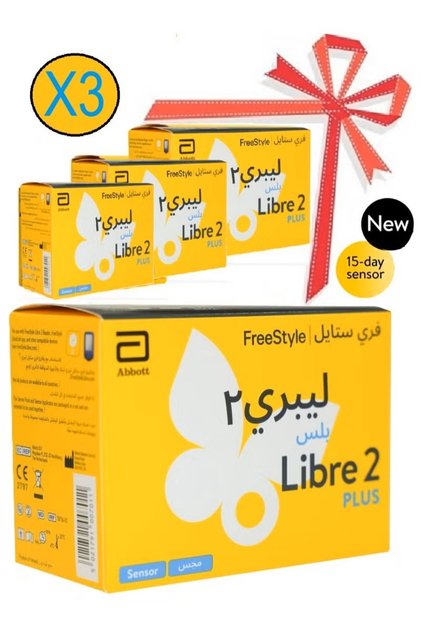 3 FreeStyle Libre 2 Plus Packs – Easy-to-use sensor for 15-day blood sugar monitoring