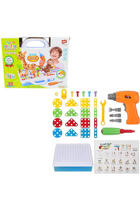 BİRLİK TOYS 11b Matkaplı Vidalama Ve 3d Yaratıcı Mozaik Puzzle 198