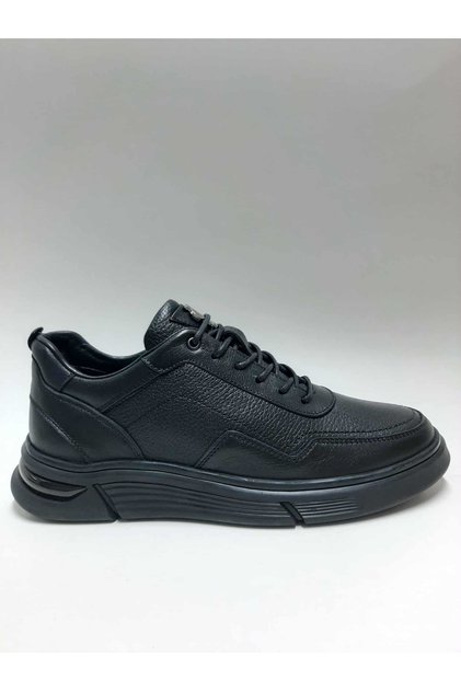 Genuine Leather Lace-Up Black Winter Men's Shoes