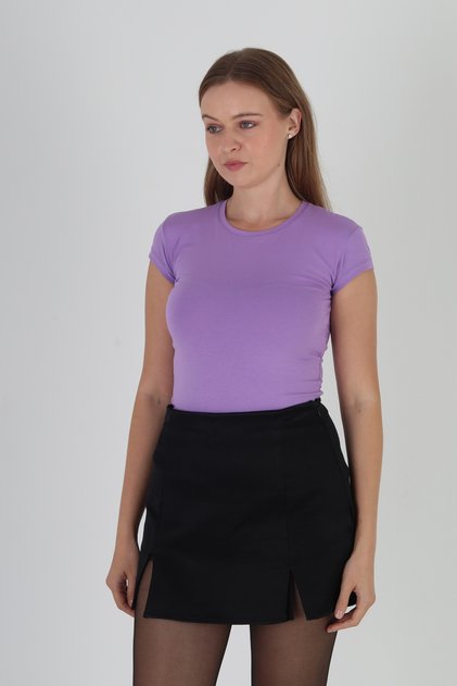 Crew Neck Short Sleeve Cotton Premium Blouse/T-Shirt