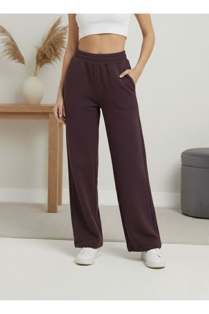 Modal Fabric Elastic Waist Straight Leg Relaxed Fit Premium Trousers