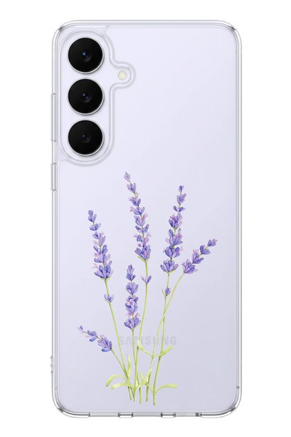 Printed Silicone Case with Lavender Flower Design Compatible with Samsung Galaxy S25 Fe