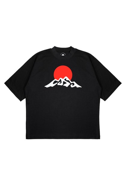Унисекс овърсайз тениска RED MOUNTAIN с принт, боксерска кройка, плътна материя (240 g/m²)