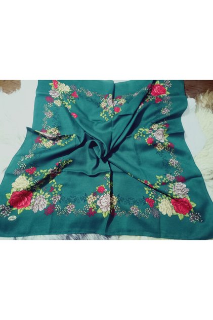 100% Cotton Floral Pattern Motif Winter Cotton Scarf Fular 100X100 cm