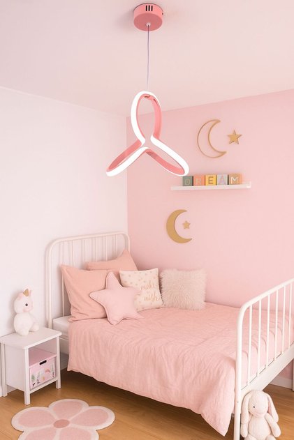 sonya ledli pembe cocuk odası avizesi