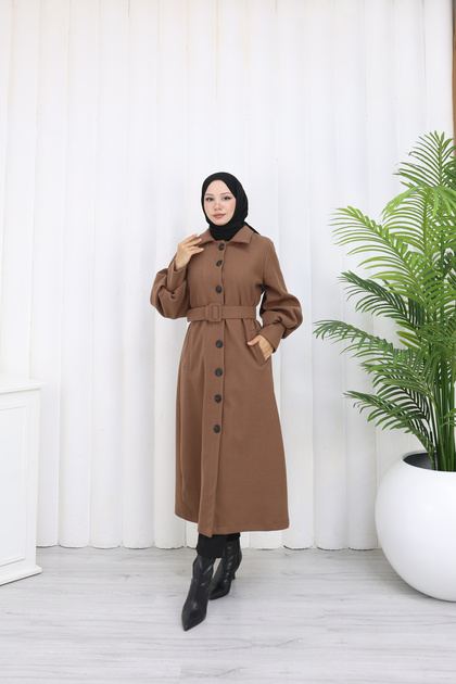 Long Belted Stamp Coat