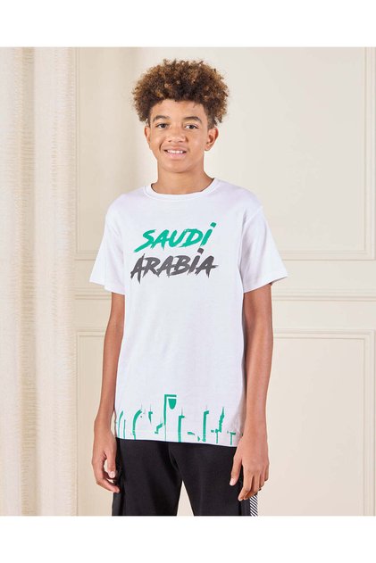 Senior Boys White KSA Printed T-Shirt