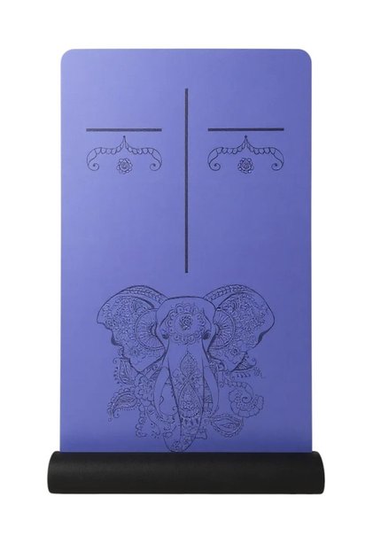Kaydırmaz Doğal Kauçuk Yoga Matı 5mm Mavi Ganesha Desenli