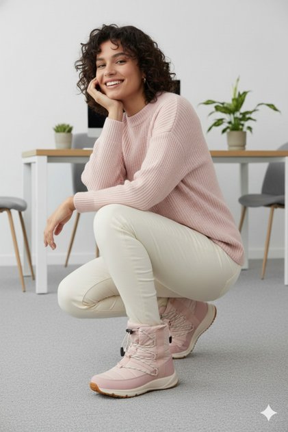 Rosa wasserdichte Damen-Schneestiefel 101 21620-z