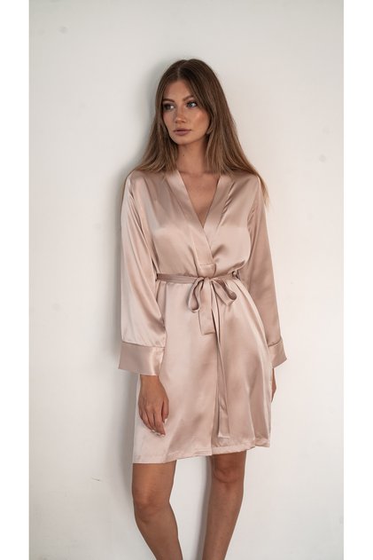 Ay Kumu %100 Saf İpek Kimono Sabahlık