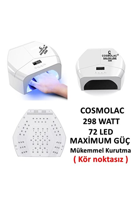 Cosmolac X300 Power Led Uv Kalıcı Oje & Jel Kurutucu 298 Watt 72