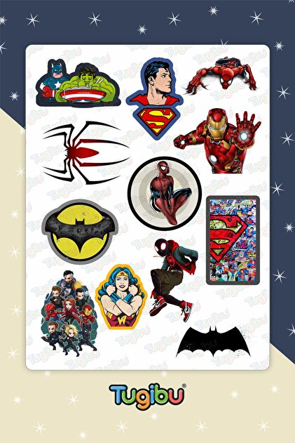 TUGİBU Marvel Sticker Seti, Süper Kahramanlar Temalı Sticker Seti
