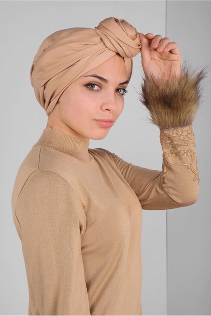 Fur Embroidered Knitting Dress 41034
