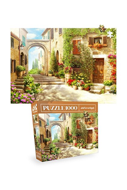 Neverland 2 ADET 1000 PARÇA PUZZLE - ESKİ SOKAK ve SAHİL MANZARASI