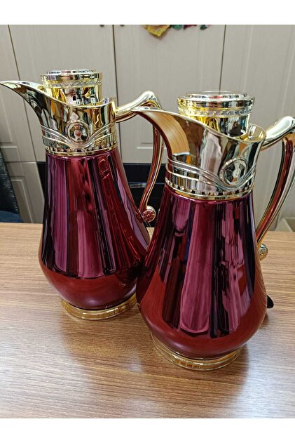 DEKOR ZÜCCACİYE HOME 2'li lüks bordo gold çay termosu - Fiyatı