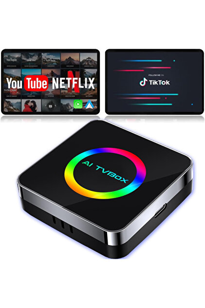 Voltico AI TV Box – Android 13 CarPlay & Android Auto Destekli