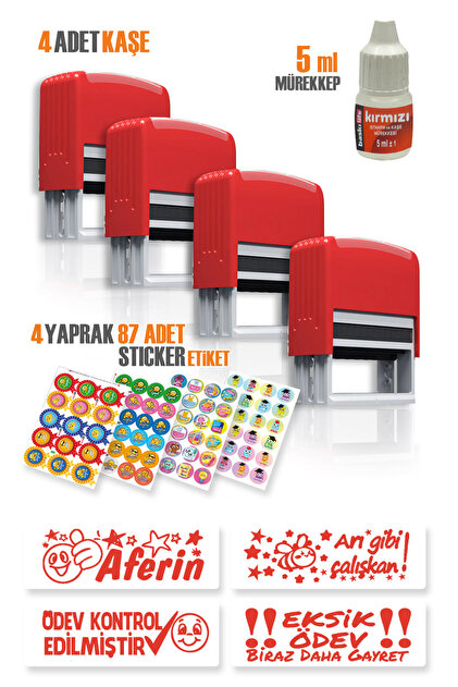 Kendinden Mürekkepli Öğretmen Kaşesi Aferin Kaşesi Bl-65