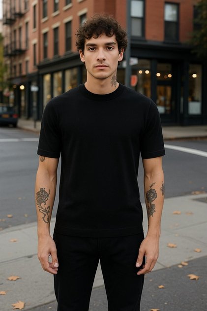 Slim Fit Basic Men's Knitwear Tshirt