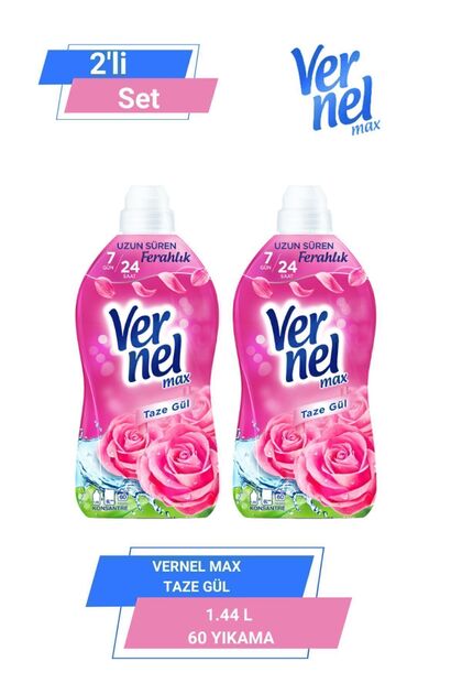 Vernel Max Taze Gül Yumuşatıcı 1440 ml Konsantre Sıvı Çamaşır