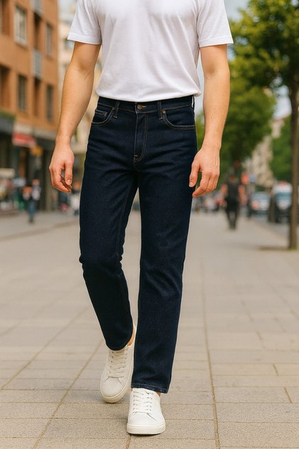 Regular Fit Jean Martin Yüksek Bel Standart Kesim Esnek Kot Pantolon C336