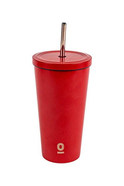 Espressolab Paslanmaz Çelik Kırmızı Pipetli Mug Termos 500 ml No