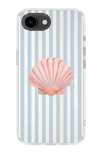iPhone 17E Compatible Sea Shell Patterned Transparent Phone Case