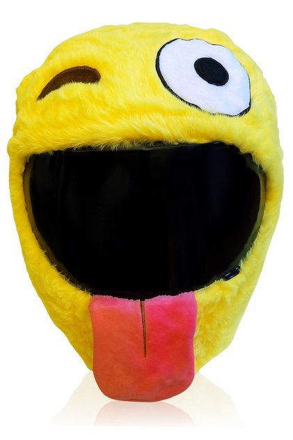 Çılgın Emoji Peluş Kask Kılıfı