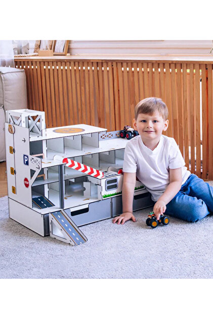 Premium Large Toy Car Garage with Elevator, DIY Parking and Garage for Kids