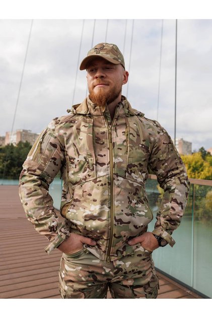 Jacheta Softshell din lana imblanita "FIGHTER''' antivant hidrofug Outdoor gluga detasabila