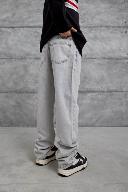 Men's Jean Trousers 16323 Washed Blue Baggy